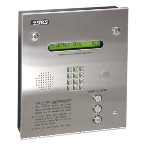 Control de acceso / Gabinete empotrable / 2 puertas / 3000 números telefónicos / 11 dígitos / Directorio en pantalla / Lineas A/D