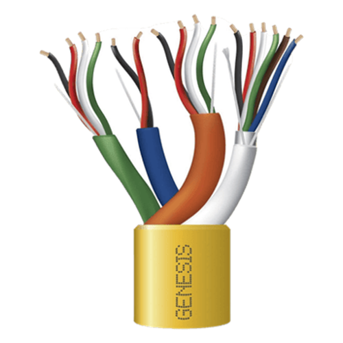 Carrete de Cable de 305 Metros (1000 Pies) / Color Amarillo / Compuesto por 6x22 AWG blindado, 4x18 AWG, 4x22 AWG, y 2x22 AWG / Para Aplicaciones en Control de Acceso