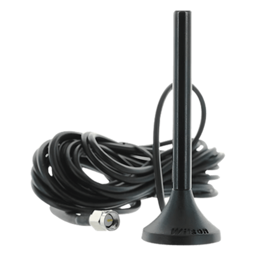 Antena Mini de Montaje Magnético, con cable RG174 y conector SMA macho | Rango de Frecuencias 700-960 MHz, 1710-2270 MHz | Ganancia Máxima 3.1 dB