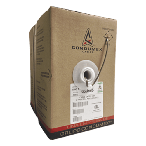 Caja de 305 Metros (1000 Pies) / 4 X 24 AWG / Cable Telefónico EK-TEL-CMR / Uso Interior