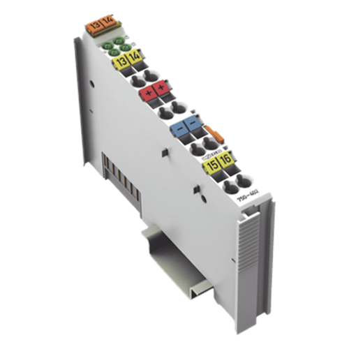 Módulo Entrada Digital WAGO / 4 Canales 24 V DC / Filtro 3 ms / Aislamiento 500 kV / CAGE CLAMP® / IP20 / Carril DIN