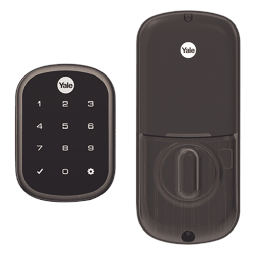 Cerradura ASSURE YRD256/ Color Bronce/ Teclado /Apertura por Smartphone Opcional/Para puertas Izq o Derecha de 35 a 57 mm de espesor