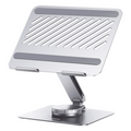 Soporte Giratorio de Aluminio para Laptop | Giratorio 360° | Función de Bloqueo | Soporta Laptops de 10 a 17.3''| Capacidad de Carga 5Kg | Excelente Estabilidad | Diseño Ergonómico | Altura y Angulo Ajustable | Plegable y Port&amp