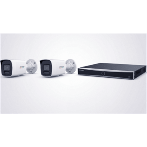 [ KIT ACUSEEK 2 CAM + 1 NVR ] / NVR 12 Megapixel / 8 Canales IP / 8 Puertos PoE / Cámara 4 MP / Tipo Bullet / Luz Dual 30 mts IR + 30 mts Luz blanca / Microfono Integrado / Exterior IP67 / WDR