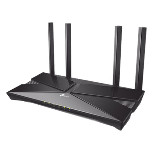 Router WiFi 6 doble banda AX 1800 Mbps / MU-MIMO y OFDMA / 1 Puerto WAN 10/100/1000 Mbps / 4 Puertos LAN 10/100/1000 Mbps / 4 Potentes Antenas / Compatible con EasyMESH