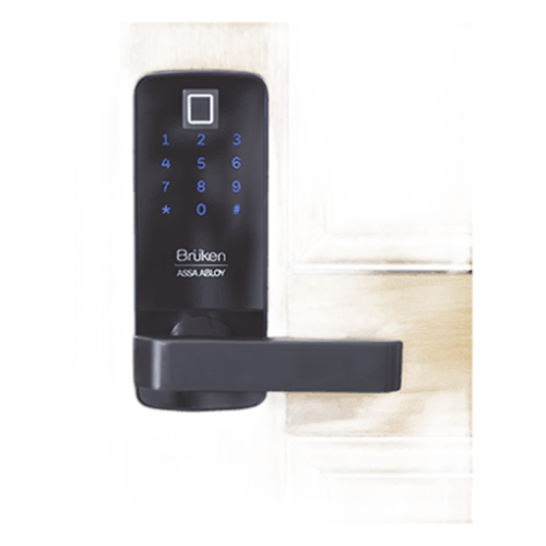 Cerrojo Electrónico con Manija para Puerta de Madera/ Huella/ Contraseña/ Tarjeta