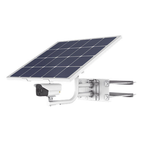 Kit Cámara Térmica Solar - Resolución 256 x 192 / Rango de temperatura -20°C a 150°C / Fusión de imagen bi-espectro / Alarma audible y estroboscópica / 4G LTE / Batería Lithium 360Wh / Panel solar 80W / IP