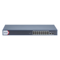 Switch Gigabit PoE+ / Administrable / 16 Puertos 1000 Mbps PoE+ / 1 Puerto 1000 Mbps de Uplink / 1 Puerto SFP / Configuración Nube desde Hik-Partner Pro / Modo Extendido hasta 300 Metros / 230 Watts
