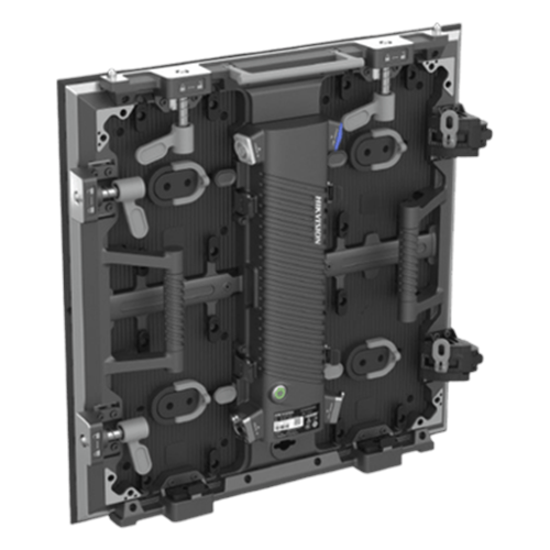 Gabinete LED / Serie Aries / 500×500 mm / Paso 2.9762 mm / Resolución 168×168 / Aluminio Fundido / IP65 / Sistema de Bloqueo Curvo y Cúbico / Liberación Rápida