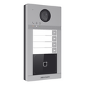 Videoportero IP 2 Megapixel / Llamada y Apertura Remota desde App Hik-Connect (Requiere monitor )/ PoE / Exterior IP65 + Antivandalico IK08 / 4 Departamento / Apertura con Tarjeta / Soporta 2 Puertas y hasta 6 Monitores