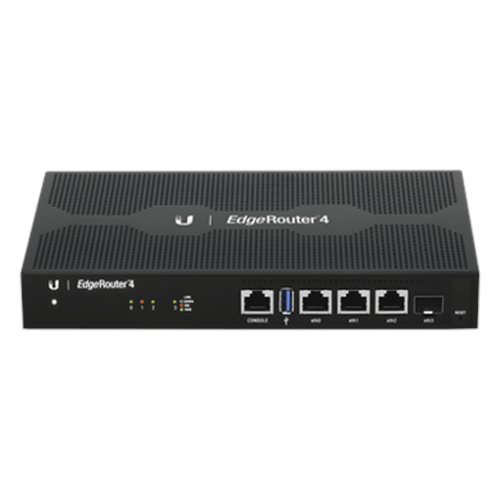 EdgeRouter 4, con 3 puertos 10/100/1000 Mbps + 1 puerto SFP, con funciones avanzadas de ruteo