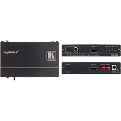 Embebedor | Desembebedor de Audio HDMI 4K@60Hz (4:2:0) | 8.91Gbps | ARC | S/PDIF | Kramer Equalization & re-Klocking | DIP-Switch