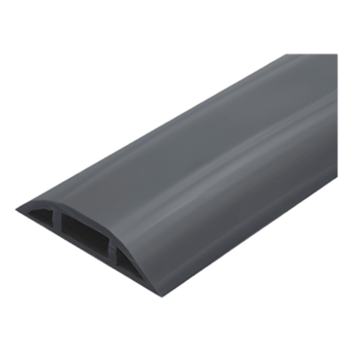 Canaleta flexible negra de PVC auto extinguible, para instalaciones eléctricas en piso ó zóclo (Rollo de 25mts.) (9300-05040)