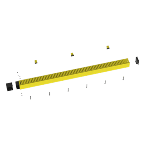 Kit de Administrador de Cables Vertical FiberRunner 4X4, Incluye Soportes de Montaje y Accesorios, Color Amarillo
