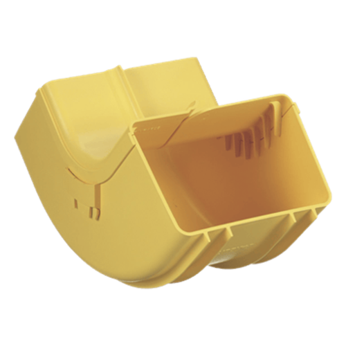 Bajada Vertical Interior de 90º con Tapa, Para uso con Canaletas 6X4 FiberRunner™, Color Amarillo