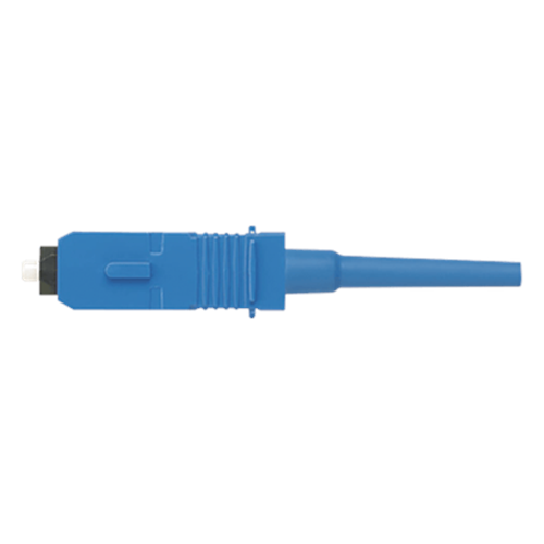 Conector de Fibra Óptica SC Simplex OptiCam, Monomodo 9/125 OS2, Pre-pulido, Color Azul
