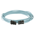 Jumper de Fibra Optica Multimodo 50/125 OM3, LC-LC Duplex, OFNR (Riser), Color Aqua, 4 Metros (13.12 Pies)