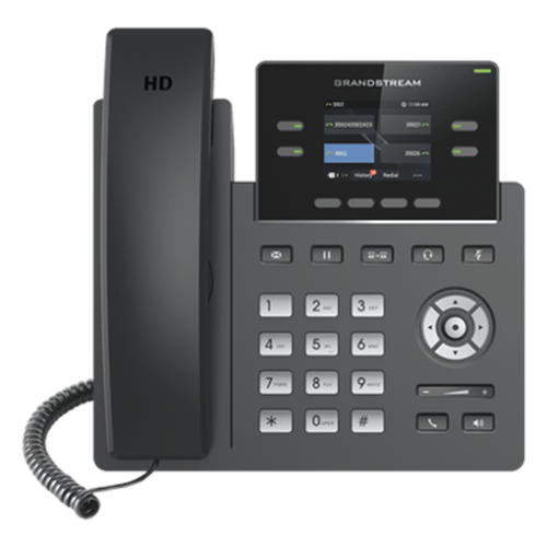 Teléfono IP Grado Operador, 4 líneas SIP con 2 cuentas, pantalla a color 2.4", codec Opus, IPV4/IPV6 con gestión en la nube GDMS