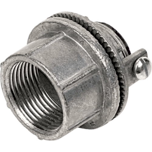 Conector Meyers de Zinc de 1" con Tornillo de Puesta a Tierra.