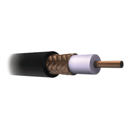 Cable Coaxial RG11/U, 305 Metros (1000 Pies), Bobina de 305 Metros (1000 Pies) Color Negro, AWG 14 Aislamiento Espumado, Blindaje de Aluminio al 60%, Aplicación Intemperie para Video Vigilancia
