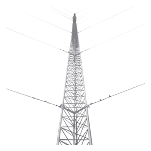 Kit de Torre Arriostrada de Piso de 45 m Altura con Tramo STZ45G Galvanizada por Inmersión en Caliente (No incluye retenida).