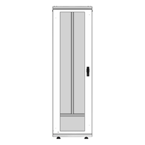 Gabinete Rack 42 Unidades / Piso 19 Pulgadas / Puerta Cristal Templado / Capacidad Carga 1000 Kg / Acero Calibres 16-18-20 / Ventilación Superior / Cerradura Seguridad, Niveladores Incluidos