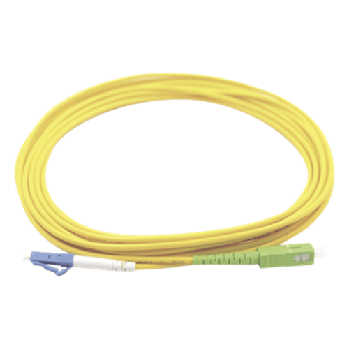 Jumper de Fibra Óptica Monomodo LC/UPC SC/APC Simplex, Color Amarillo 1 Metro (3.28 Pies)