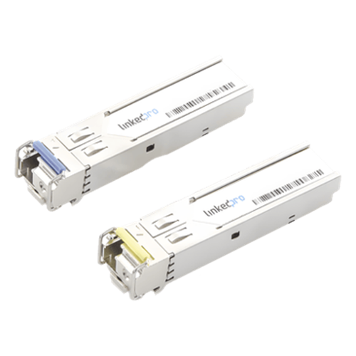 Transceptores Ópticos Industriales Bidireccionales SFP+ (Mini-Gbic) / Monomodo 1270 & 1330 nm / 10 Gbps / 10GBASE / Conector LC/UPC Simplex / DDM / Hasta 40 km / 2 Piezas