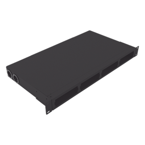 Distribuidor de Fibra Óptica Vacío 19 Pulgadas, Acepta 4 Placas Acopladoras de Linkedpro, Hasta 24 Fibras, 1UR, Incluye Charola de Empalme