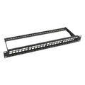 Patch Panel Modular sin Blindaje de 24 Puertos, 1U, con Barra para Organizar Cable