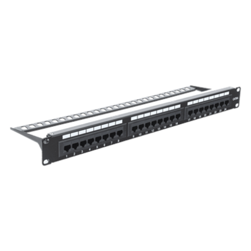 Panel de Parcheo de Impacto (110) UTP de 24 Puertos Cat6A, 19 Pulgadas (48.26 cm), con Barra para Organizar Cables y Espacio para Etiqueta