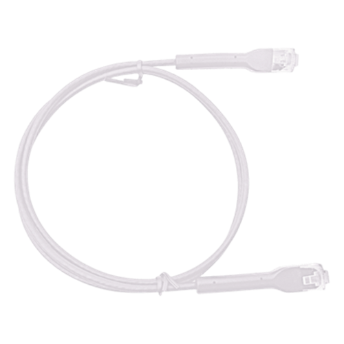 Mini Patch Cord Cat6 Ultra Slim 18 cm (7.09 Pulgadas) Blanco Ahorra Espacio sin Organizadores, con Bota Flexible