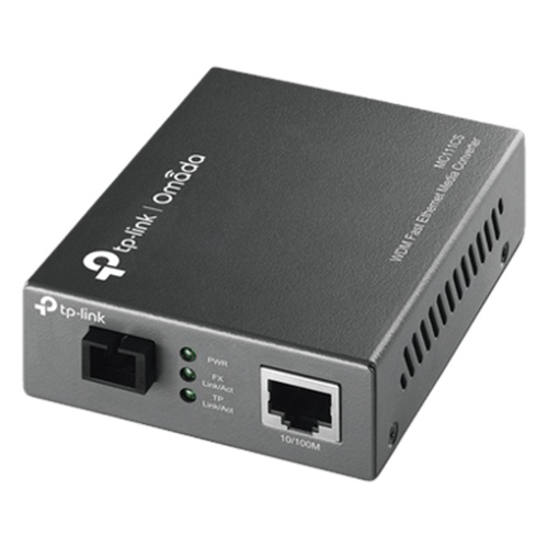 Convertidor Fibra Óptica WDM Monomodo / 1 puerto RJ45 10/100 Mbps / 1 puerto SC/UPC 100 Mbps / Hasta 20 Km / Para su Funcionamiento Requiere el Modelo MC112CS / Plug and Play