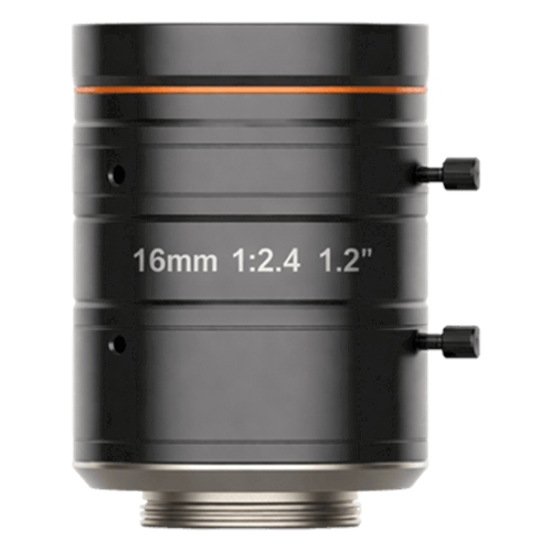 Lente FA de foco fijo para visión artificial de 16 mm / apertura F2.4 a F16 / 25 megapíxeles / círculo de imagen 1.2" / montura C