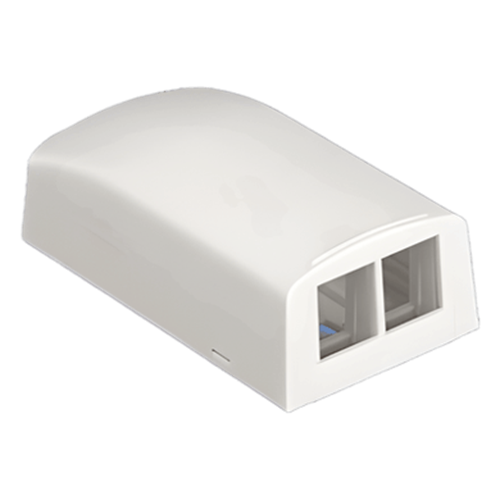 Caja de Montaje en Superficie, Para 2 Módulos Keystone, Color Marfil