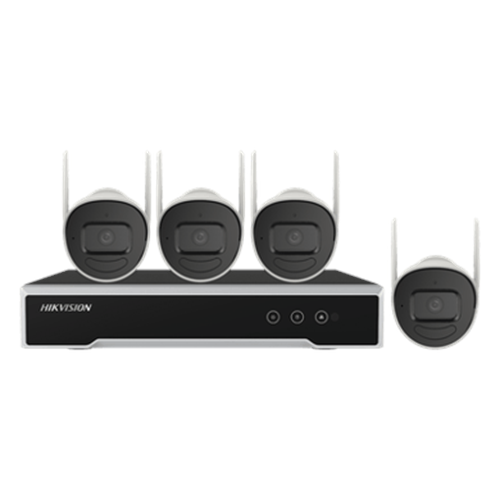 Kit IP Inalámbrico 1080p / NVR 4 Canales / 4 Cámaras Bala para Exterior / 1 HDD de 1 TB / Modo Repetidor