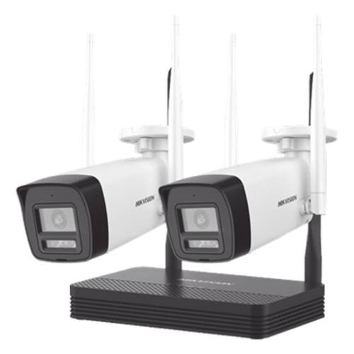 Kit IP Inalámbrico 2 Megapixel (1080p) / NVS 4 Canales / 2 Cámaras Bala para Exterior con Lente 2.8 mm y Dual Light (30 mts IR + 20 mts Luz Blanca) / Audio Bidireccional (Micrófono y Bocina) / Soporta Micro SD de 512 GB