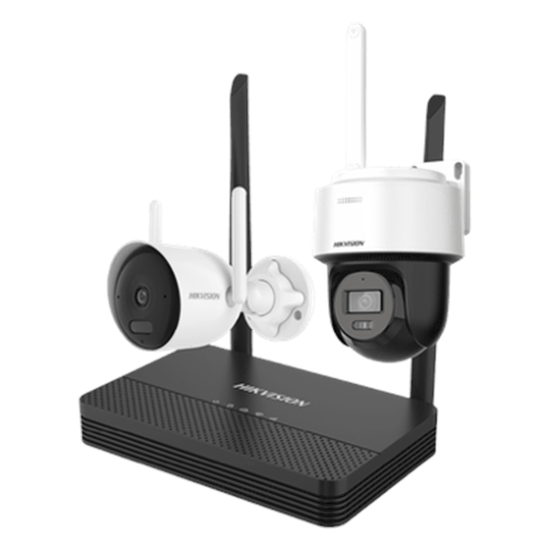 Kit IP Inalámbrico 4 Megapixel / NVS 4 Canales / 1 Cámara Bala Exterior + 1 Cámara Turret Interior con Lente 2.8 mm y Dual Light / Audio Bidireccional (Micrófono y Bocina) / Soporta Micro SD de 512 GB