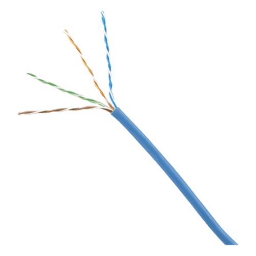 Bobina de Cable UTP 305 Metros (1000 Pies) de Cobre, Azul, Categoría 6 (24 AWG), 1000Mbps, LSZH (Bajo Humo, Cero Halógenos), de 4 Pares