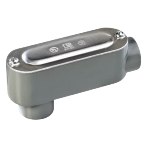 Caja oval roscada tipo LB de 3" corta (76.2 mm) Incluye tapa y tornillos.