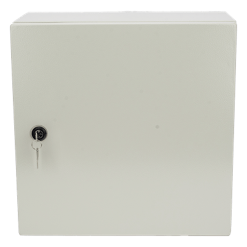 Gabinete de Acero IP66 Uso en Intemperie (400 x 400 x 200 mm) con Placa Trasera Interior de Metal y Compuerta Inferior Atornillable (Incluye Chapa y Llave PST407)