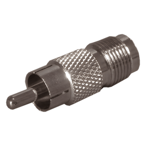 Adaptador de TNC Hembra a RCA Macho Tipo Fono para Aplicaciones de Audio y Video, Níquel/Oro/Teflón