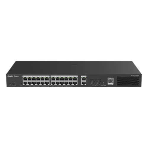 Switch Smart PoE con 24 puertos Gigabit PoE 802.3af/at + 2 SFP para fibra 1Gb, gestión gratuita desde la nube, 370w