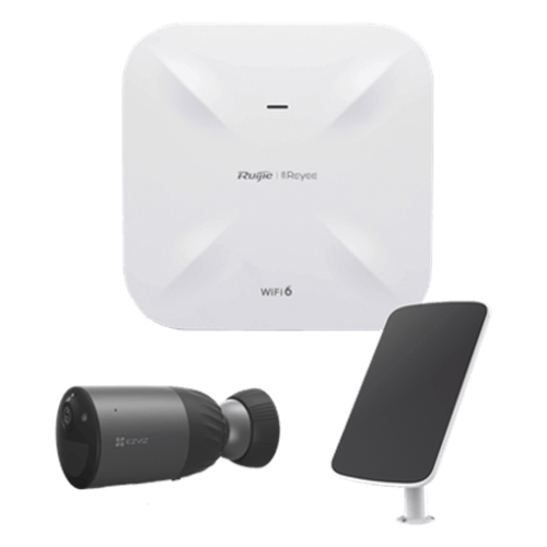 Kit de Cámaras Wi-Fi con Access Point/ Incluye 1 Cámara de Batería CS-BC1C / 1 Pane solar Mod. CS-CMT-SOLARPANEL-E / 1 Access Point RG-RAP6260(G)