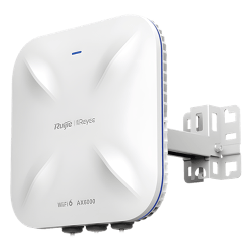 Punto de Acceso Mesh Wi-Fi 6 Industrial para Exterior Omnidireccional 5.95Gbps, MU-MIMO 4x4, 360°, Filtros Anti Interferencia y Auto Optimización con IA, puerto eth 2.5G y SFP