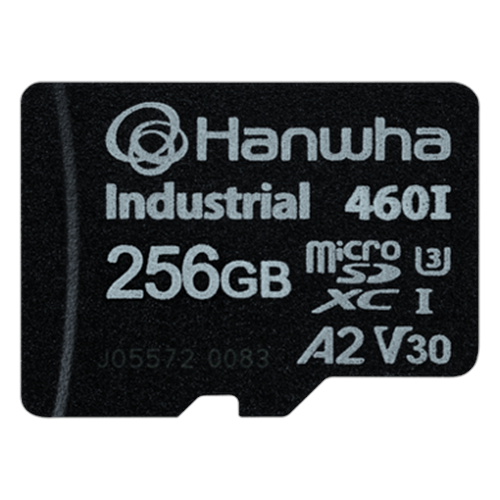 Memoria MicroSD industrial 256 GB / 100 MB/s Lectura / 80 MB/s Escritura / V30/U3/A2 / Especializada camaras Hanwha Vision