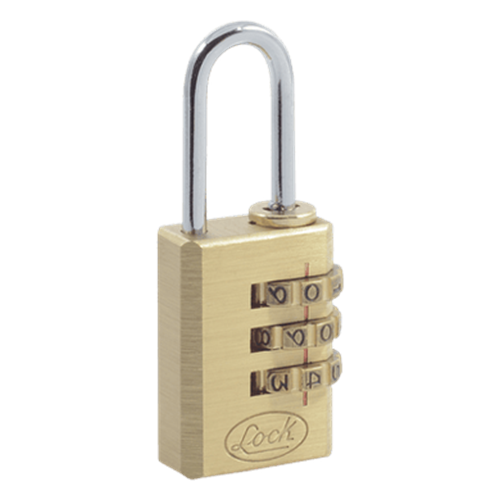 Candado de Latón de Combinación Maletero Programable/ Medida 20 mm / Nivel de seguridad 3 / Discos Programables.