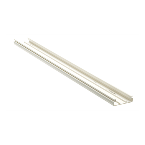 Base para canaleta T-45, de PVC rígido, con orificios perforados para montaje, 60.3 x 18.5 x 2400 mm, Color Blanco