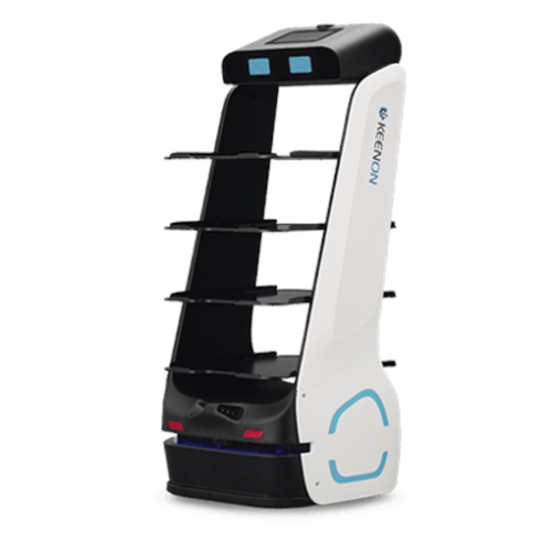 Robot para servicio de mesero o repartidor T5LB ubicado por etiquetas en techo