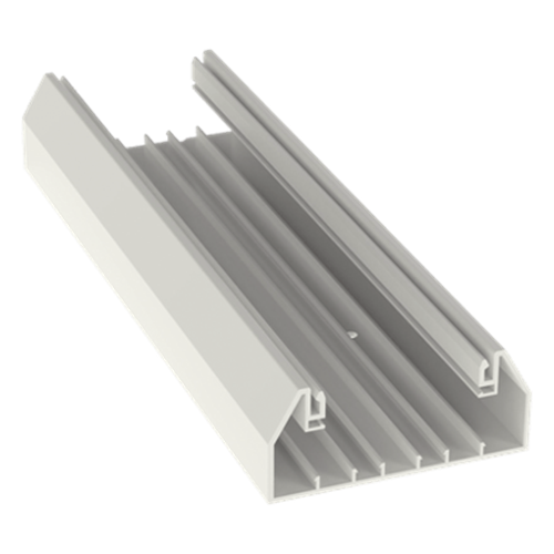 Base para canaleta T-70, de PVC rígido, con orificios perforados para montaje, 103.3 x 44.9 x 2400 mm, Color Blanco Mate